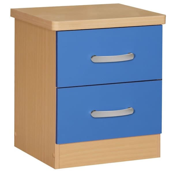 Better Home Cindy Faux Wood 2 Drawer Nightstand, Blue - 20 x 17 x 16 in. NTR-2D-Blu - main